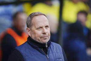 Brøndbys fodbolddirektør Carsten V. Jensen før superligakampen mellem Brøndby IF og Silkeborg IF på Brøndby Stadion mandag den 8. april 2024.