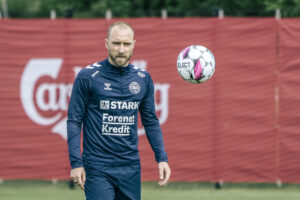 Christian Eriksen på træningsbanen forud for EM 2024.