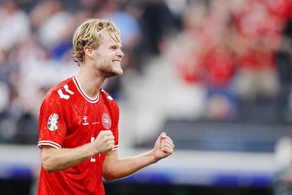 Morten Hjulmand har lige bragt Danmark på 1-1 mod England til EM 2024