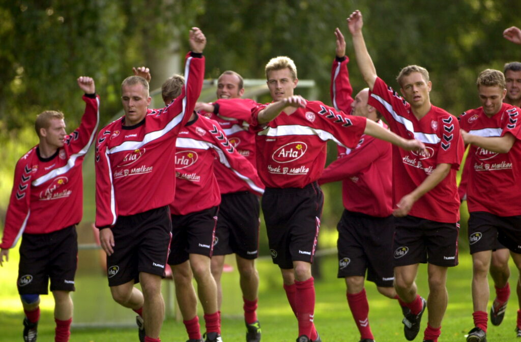 Det danske herrelandshold i fodbold træner i Vedbæk