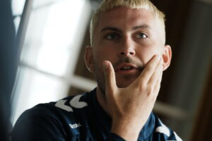 Jonas Wind under landsholdslejren i Helsingør juni 2024.