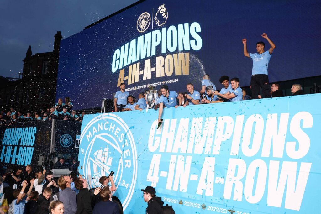 Manchester City-spillerne fejrer Premier League-titlen