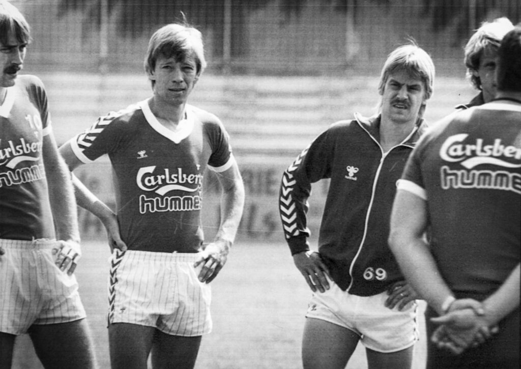 Ole Rasmussen og John Lauridsen under EM 1984. 