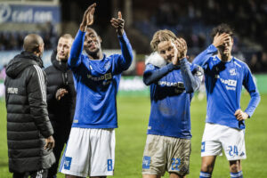 Parfait Bizoza efter en kamp for Lyngby Boldklub.