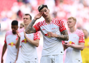 Benjamin Sesko efter en af RB Leipzigs kampe.