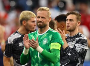 Kasper Schmeichel efter kampen mod England.