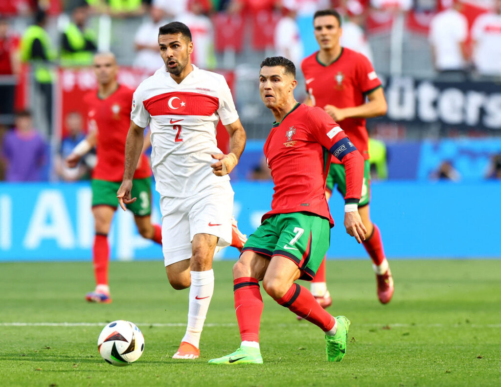 Portugals Cristiano Ronaldo under EM-kampen mod Tyrkiet.