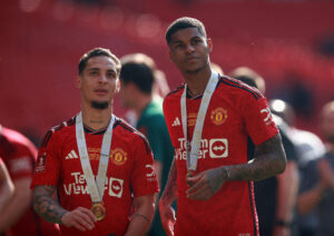 Marcus Rashford sammen med Antony.