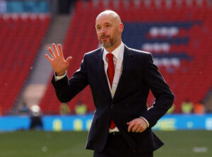 Manchester Uniteds manager, Erik ten Hag, efter at have vundet FA Cup-finalen over Manchester City.