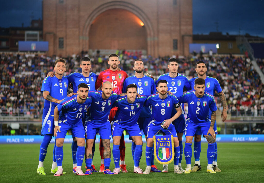 Italien fotograferet i en af de sidste testkampe før EM 2024