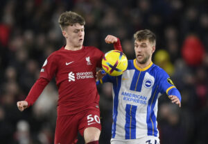 Ben Doak i aktion for Liverpool.