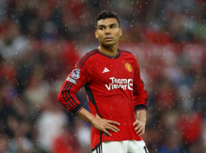 Casemiro under Manchester Uniteds kamp mod Arsenal.