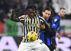 Moise Kean i aktion for Juventus mod Inter i Serie A.