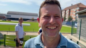 F.C. Københavns nye sportsdirektør, Sune-Smith-Nielsen, ved 10'eren efter FCK's træningskamp mod Silkeborg IF.