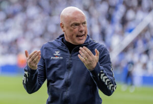 AGFs Cheftræner Uwe Rösler under superligakampen mellem FC København og AGF i Parken i København søndag den 28. april 2024.