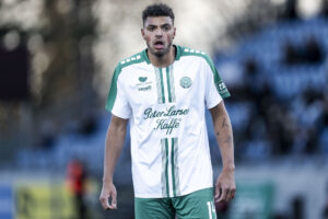 Anosike Ementa fra Viborg under kampen mellem Lyngby Boldklub og Viborg FF i Superligaen på Lyngby Stadion søndag den 17. marts 2024