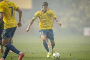 Brøndby IFs Filip Bundgaard under 3F Superliga-kampen mellem Brøndby IF og AGF på Brøndby Stadion i Brøndby søndag den 26. maj 2024.