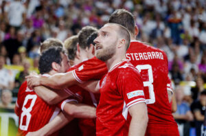 Christian Eriksen under kampen mod Tyskland ved EM.