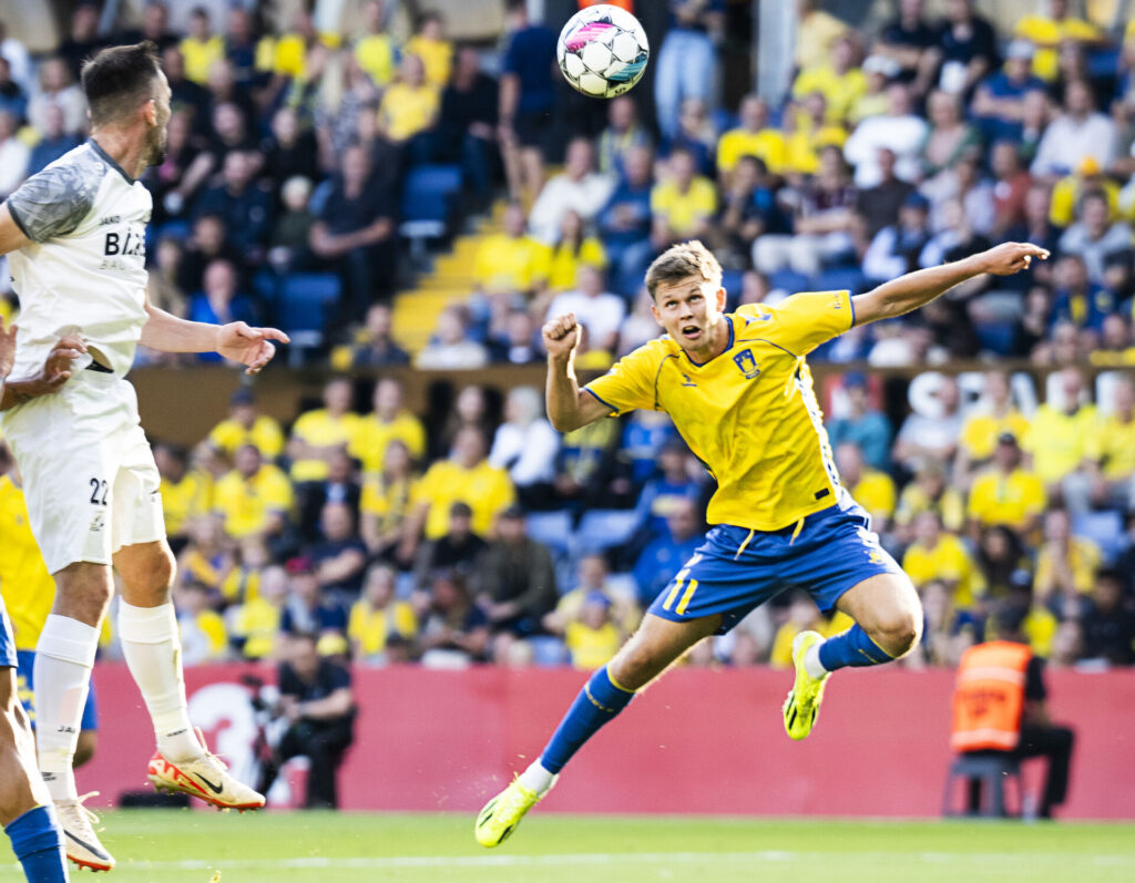 Filip Bundgaard, Brøndby under Conference League kampen hvor Brøndby tager imod KF Llapi i kvalifikation til Conference League i Brøndby torsdag den 25. juli 2024.