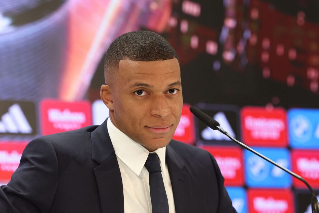 Kylian Mbappé under sit første pressemøde som Real Madrid-spiller.