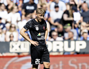 Hvidovres Marc Nielsen i superligakampen mellem Randers FC og Hvidovre IF på Cepheus Park i Randers, søndag den 12. maj 2024.