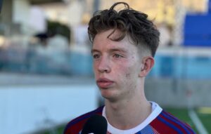 Oliver Højer svarer på spørgsmål efter kamp for FCK