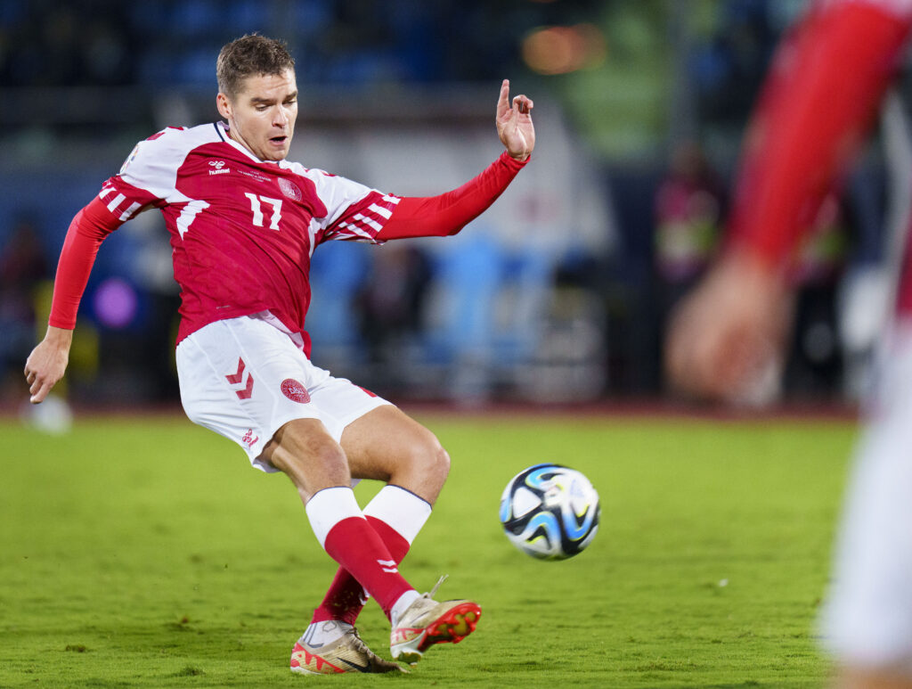Robert Skov under EM kvalifikationskamp mellem San Marino - Danmark i San Marino, tirsdag den 17 oktober 2023.