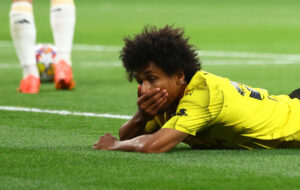 Karim Adeyemi i Champions League-finalen mellem Real MAdrid og Borussia Dortmund.