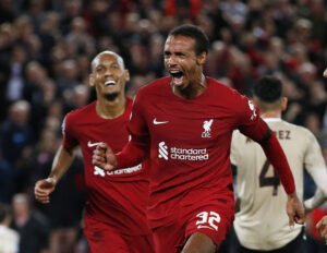 Joel Matip jubler for Liverpool