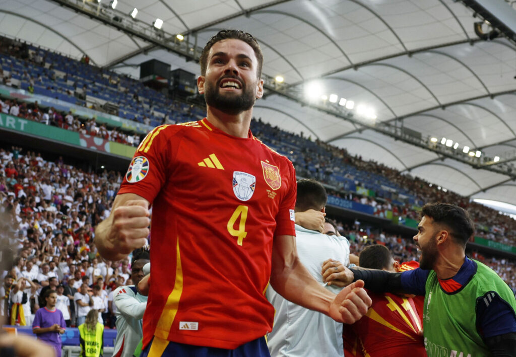 Merino jubler efter sin scoring for Spanien mod Tyskland ved EM