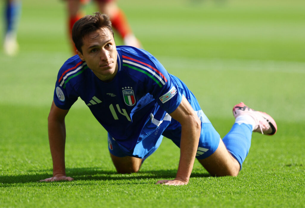 Federico Chiesa under EM-kampen mellem Italien og Schweiz.