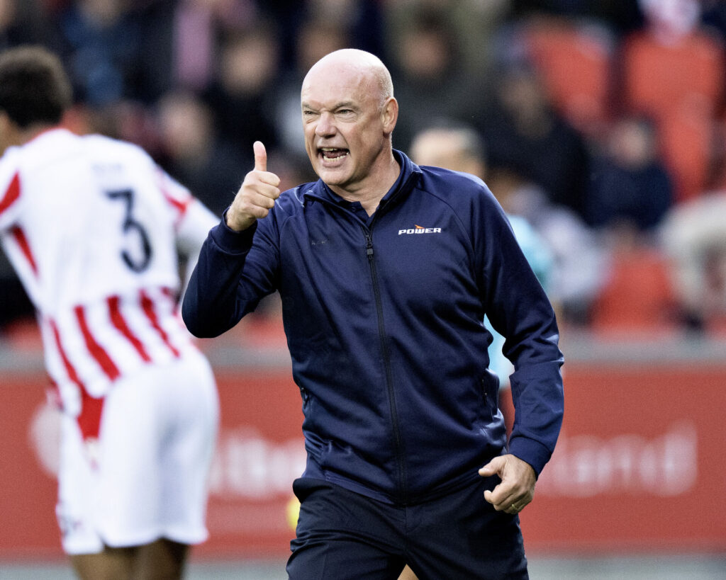 AGF's cheftræner Uwe Rösler i superligakampen mellem AaB og AGF på Aalborg Portland Park, fredag den 23. august 2024.