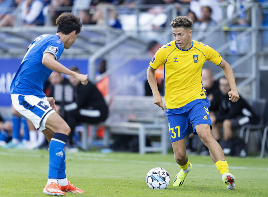 Brøndbys Clement Mutahi Bischoff under superligakampen mellem Lyngby og Brøndby på Lyngby Stadion søndag den 4. august 2024.