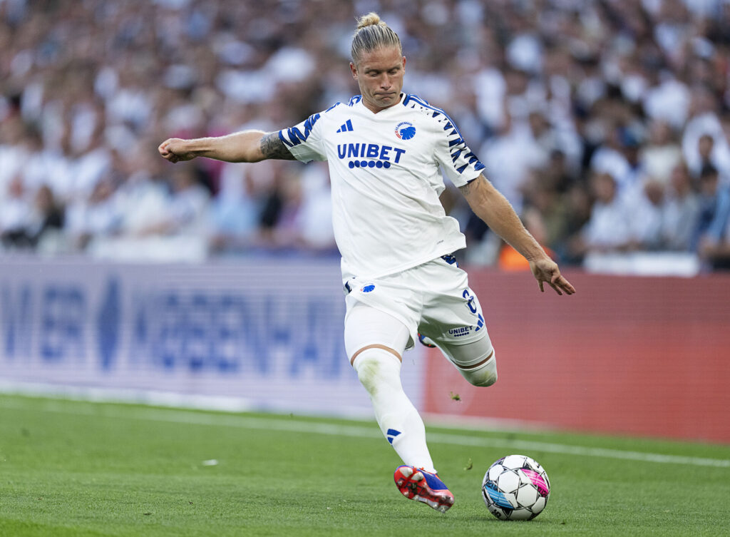 FCKs Christian Sørensen. FC København møder FCB Magpies i Conference League kvalifikation i Parken torsdag den 1. august 2024.