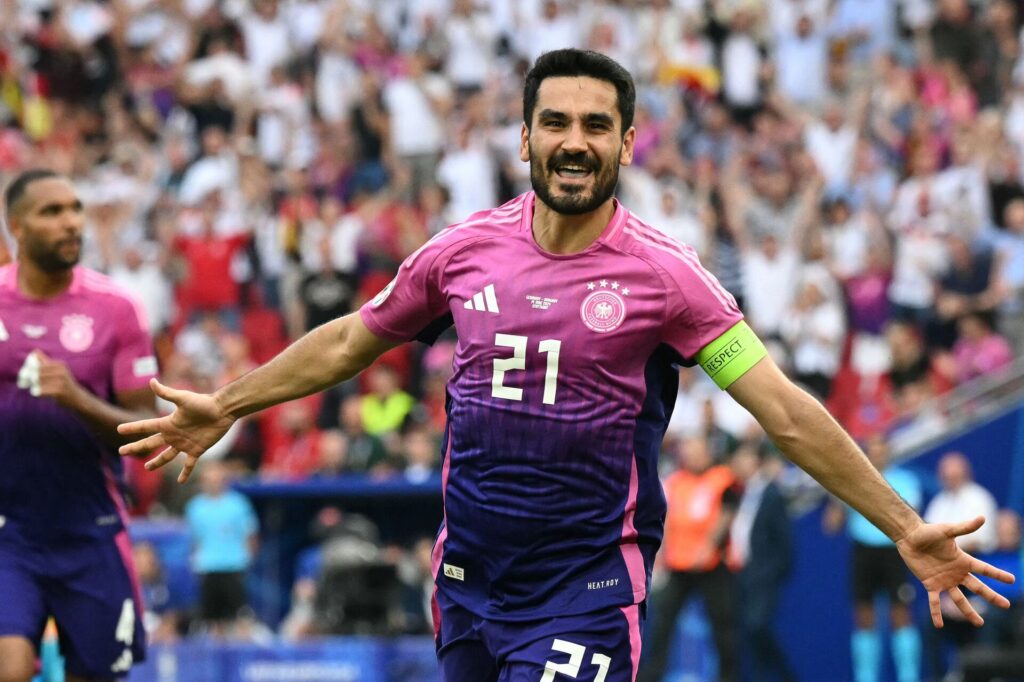 Ilkay Gündogan jubler under en kamp for det tyske landshold.