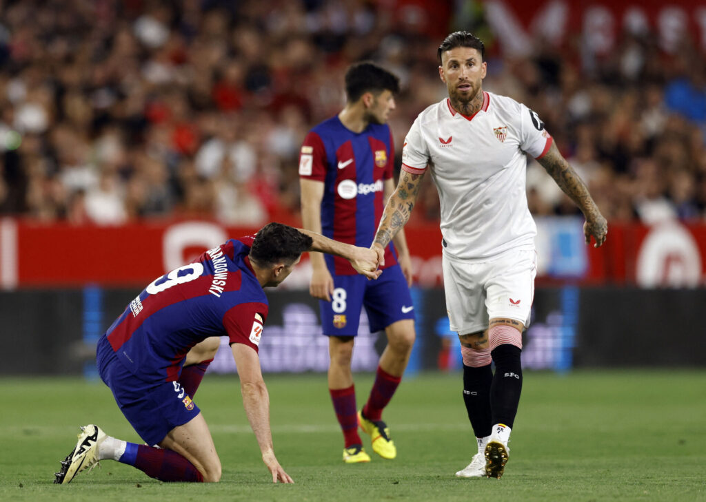 Sergio Ramos i aktion mod Barcelona