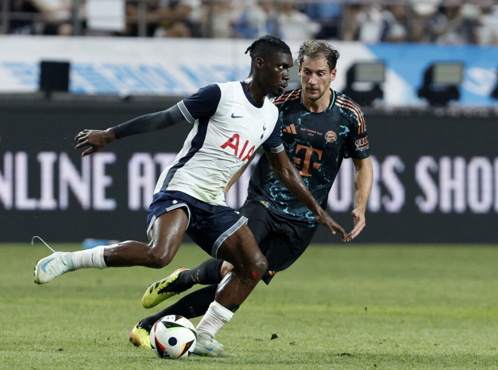 Yves Bissouma i aktion for Tottenham Hotspur i venskabskampen mod Bayer München.