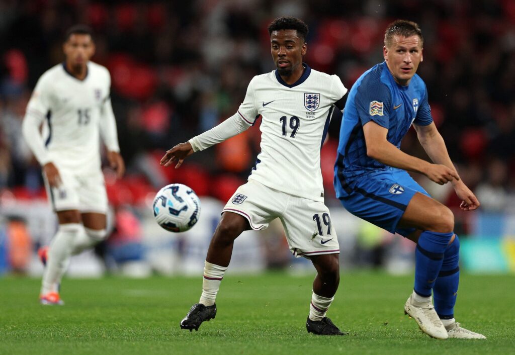 Angel Gomes i kamp for det engelske landshold.