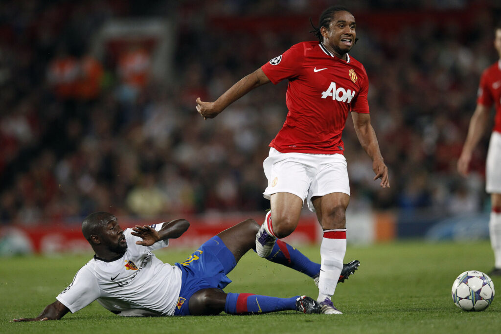 Anderson under en Champions League-kamp for Manchester United.