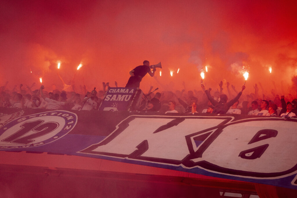 FCK-fans på lægterne til kampen mod Brøndby IF.