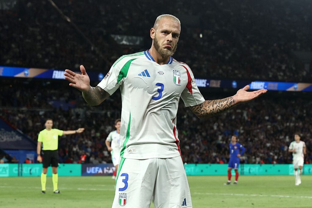 Federico Dimarco fejrer sin scoring mod Frankrig for Italien i Nations League.