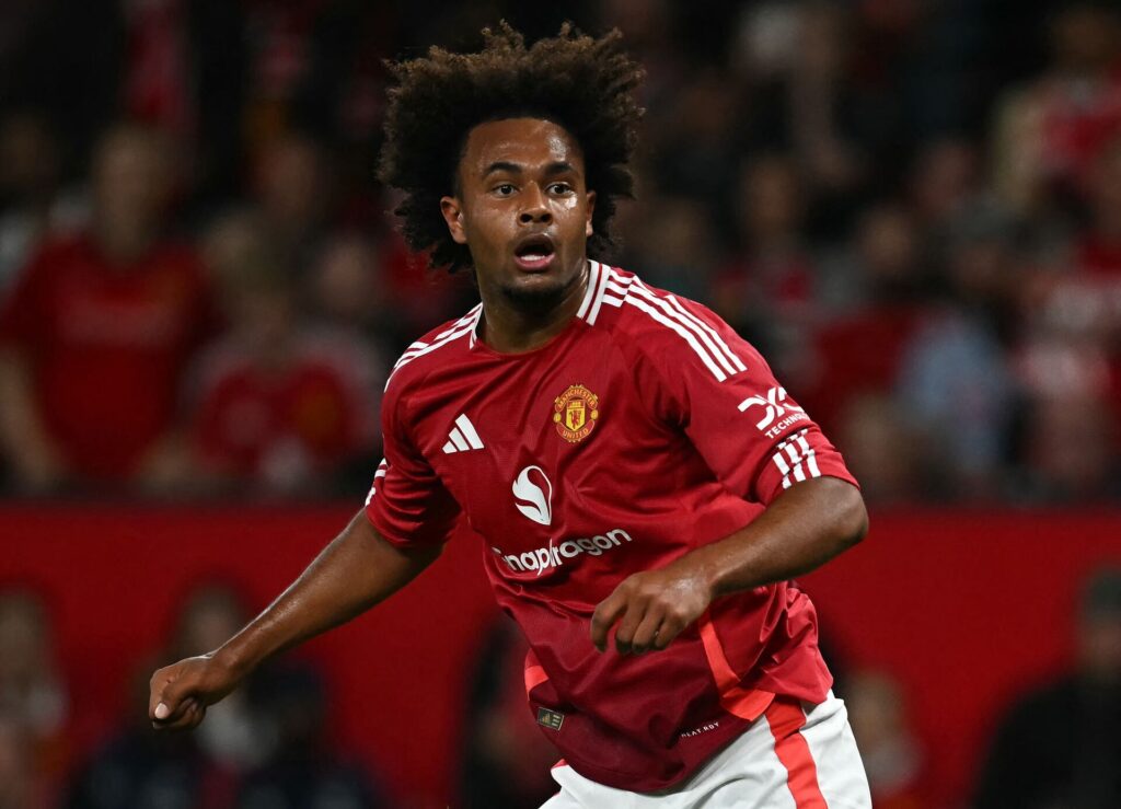 Joshua Zirkzee i aktion for Manchester United.