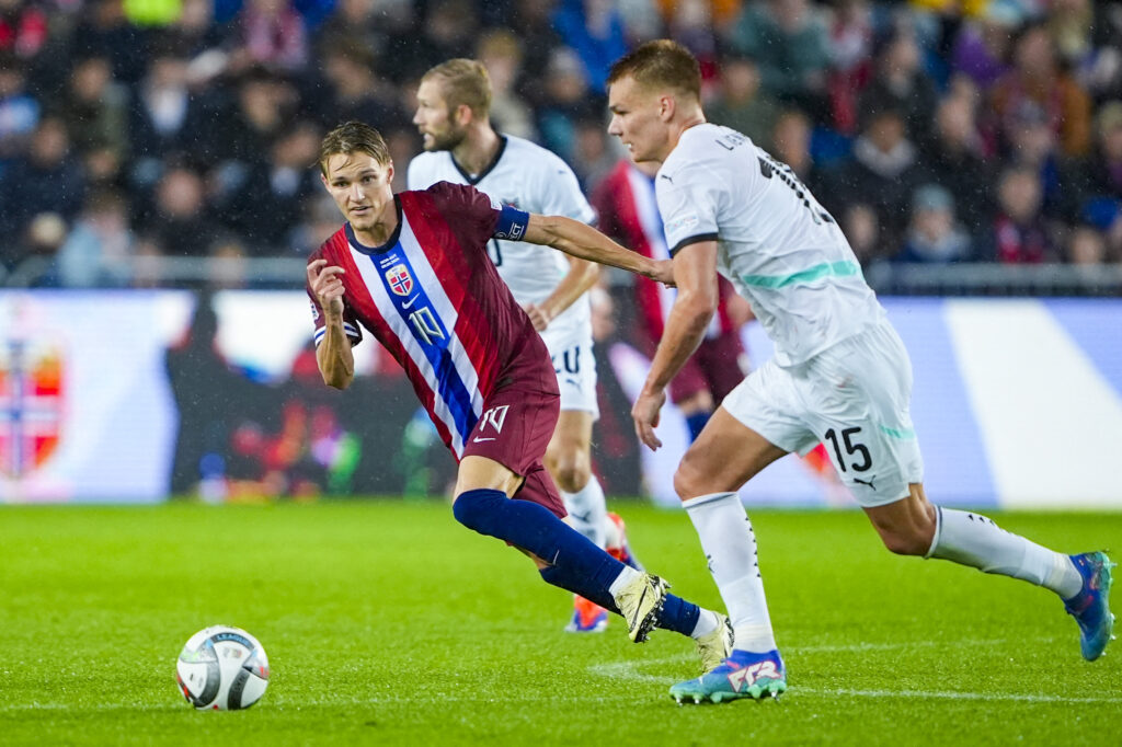 Martin Ødegaard under Norges Nations League-kamp mod Østrig.