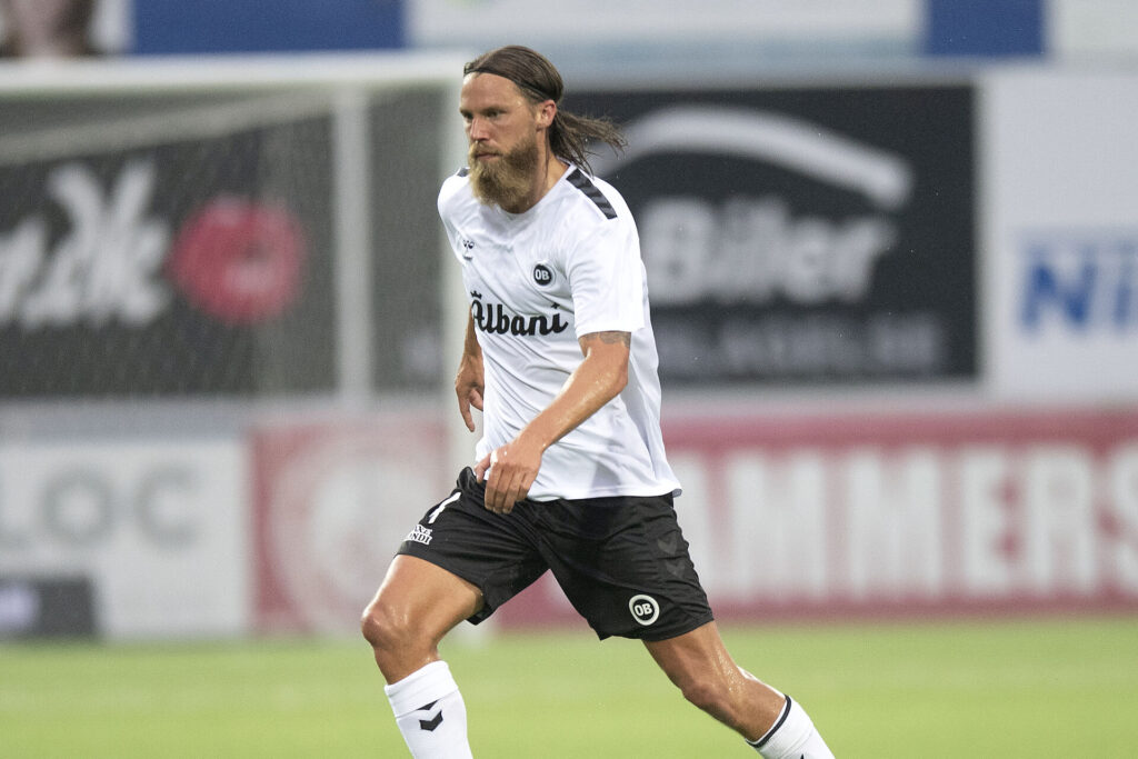 OBs Bjørn Paulsen NordicBet-kampen mellem HB Køge og OB på Capelli Sport Stadion i Køge fredag den 26. juli 2024