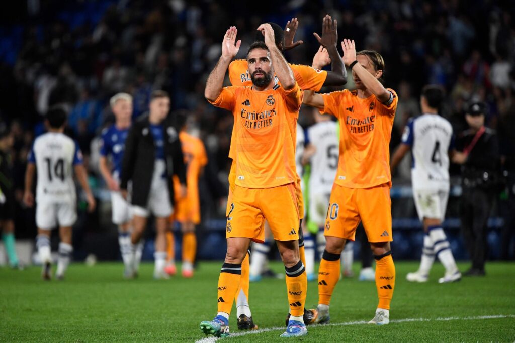 Dani Carvajal klapper efter Real Madrids sejr over Sociedad.