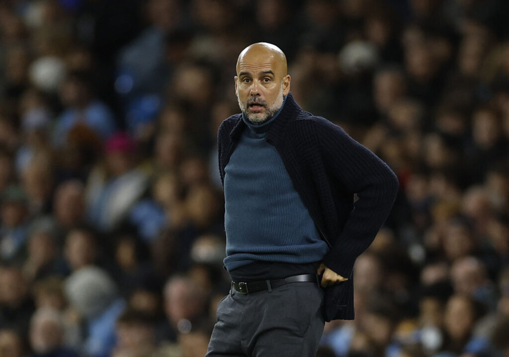 Pep Guardiola på sidelinjen onsdag aften i Carabao Cup