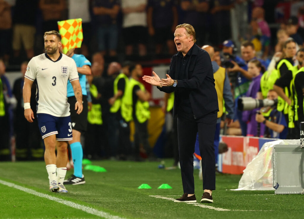 Ronald Koeman på sidelinjen for det hollandske landshold ved EM-slutrunden i Tyskland.