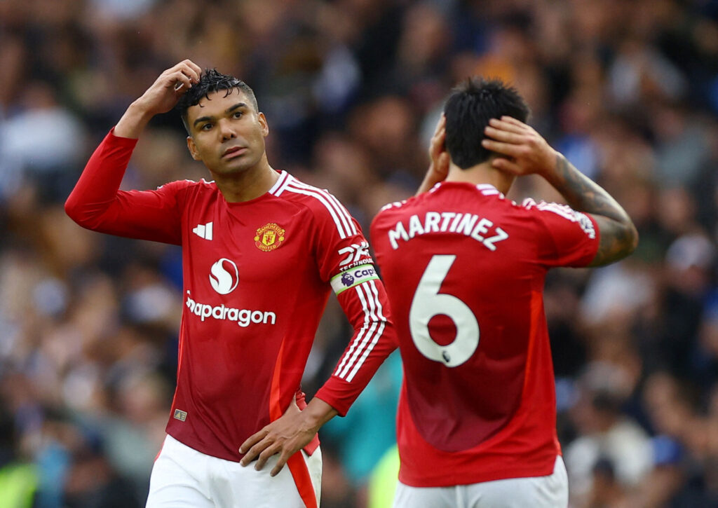 Manchester Uniteds Casemiro efter nederlag til Liverpool.