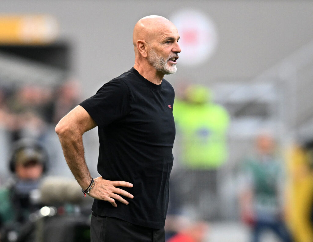 Stefano Pioli under en af sine sidste kampe i spidsen for AC Milan.