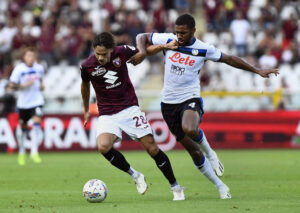 Samuele Ricci (til venstre, red.) i kamp for Torino mod Atalanta.